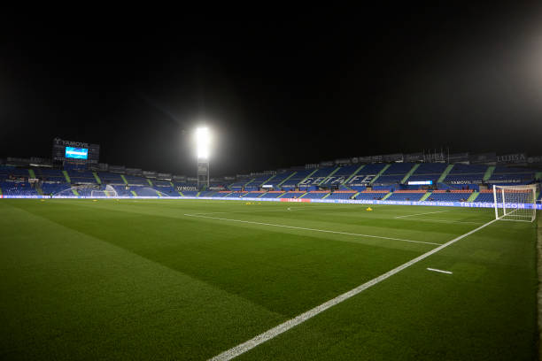 A view of the stadium before the LaLiga match between Getafe CF and Granada CF in Getafe, Spain.